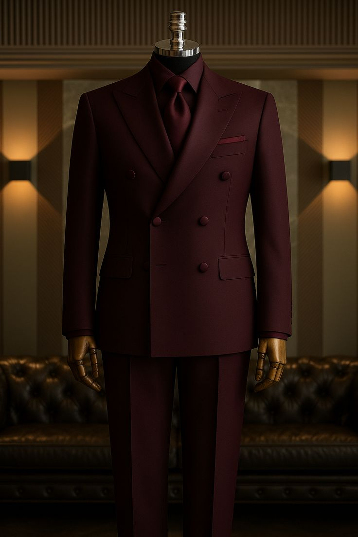Luxe Burgundy Evening Suit